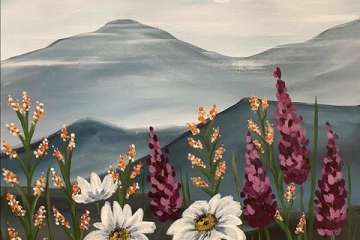 Beautiful Mountain Flowers Painting