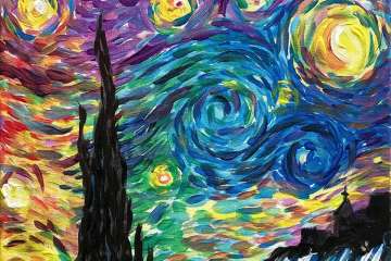 Rainbow Colored Starry Night