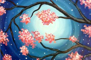 Pink Blossoms Under Moonlight - Family Fun