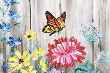 Butterfly Sipping on Colorful Wildflowers