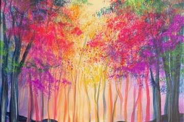 Enchanted Colorful Forest Path