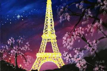 Paris Evening Full Moon