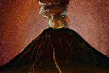 Powerful Volcano Night Sky