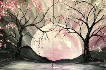 Glowing Pink Full Moon