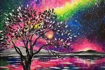 Galaxy Over Tranquil Lake
