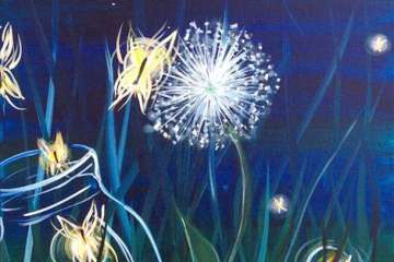 Butterfly and Glowing Dandelions