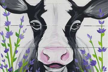 A Happy Little Cow in a Field of Flowers