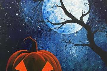 Pumpkin Shadows Under the Moon