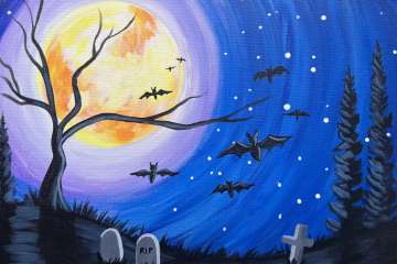Halloween Night in the Cemetery