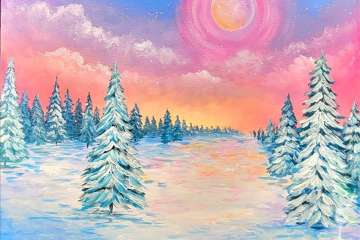 Pastel Winter Forest at Dusk - Pasadena