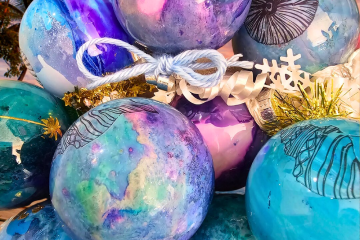 Swirled, Colorful Christmas Ornaments