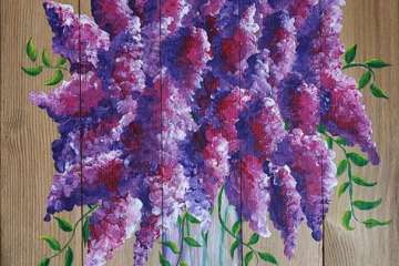 Lavender Blooms in Glass Vase