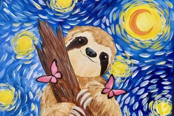 Starry Night With a Sloth