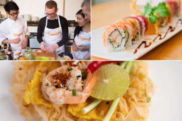 Sushi and Thai Cooking Together