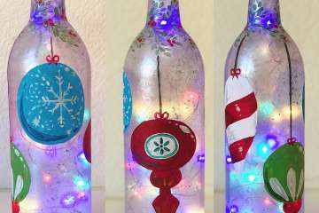 Frosty Ornament Wine Bottle