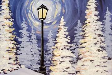 Light Post in the Snowy Park - Tampa