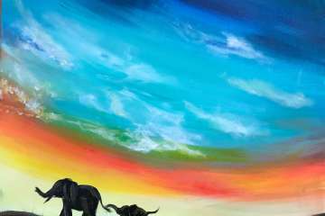 Elephants at Dusk  - Houston