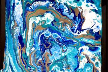 Framed Acrylic Pour - Houston