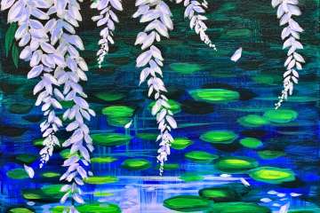 Monet Inspired, Wisteria Over the Pond - East Brunswick