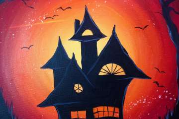 Spooky Haunted House Silhoutte