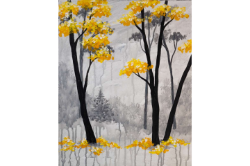 Yellow Leaves in Noir Forest
