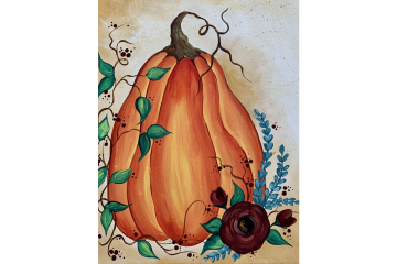 Folkstyle Pumpkin with Flowers