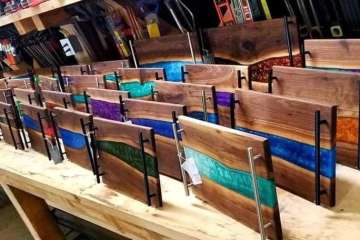 Poured Epoxy Charcuterie Board