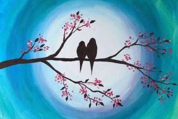 Moonlight Lovebirds