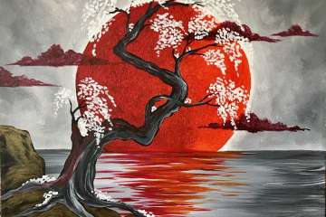 Japanese Crimson Moonlight Reflections