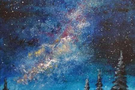 Galaxy Aglow Above the Forest