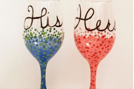 Whimsical Wine Glass Painting