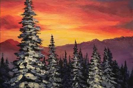 Snow-Capped Peaks at Sunset