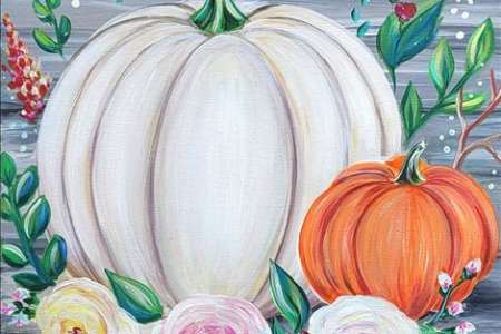 Pumpkins in the Flowerbed