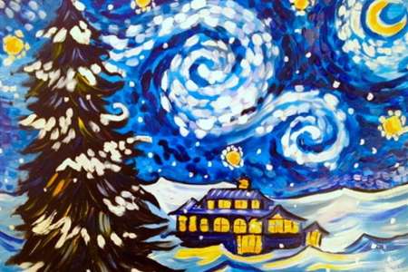 Cozy Cottage on a Starry Night