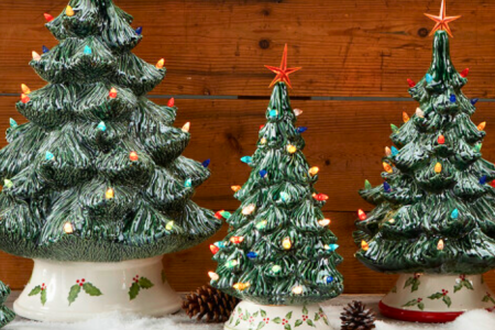 Painted Light-Up Christmas Tree