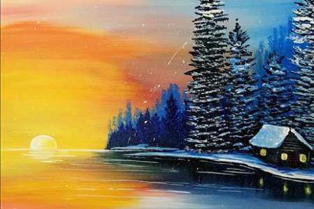 Sunrise on a Frozen Lake