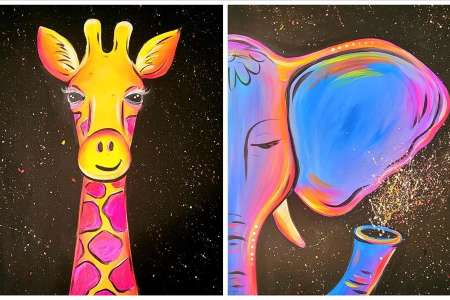 Animal Blacklight Paint Party