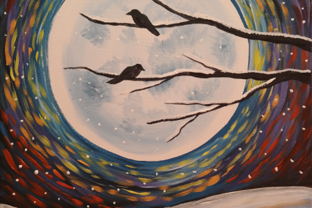 Winter Birds on Branches
