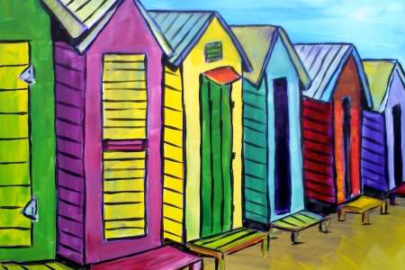 Cartoon-Style Beach Houses