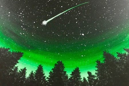 Stars in Emerald Sky