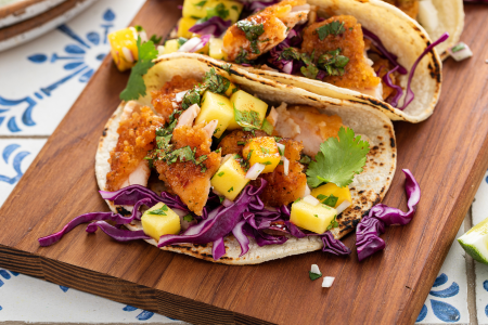 Mango Salsa Topped Tacos