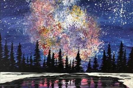 Colorful Skies Over a Wintery Lake