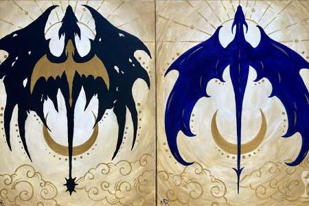 Painted Dragons With Fierce Wings