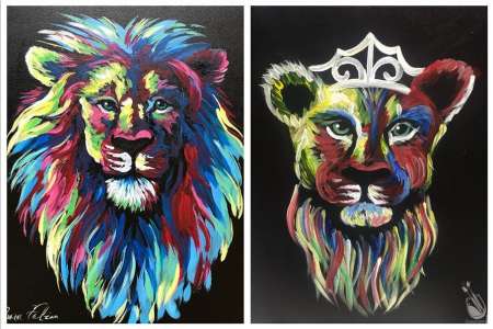 Vibrant Lion Portraits