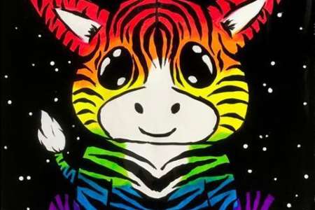 Neon Zebra With Stripes