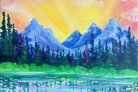 Vibrant Mountain Sunrise Reflection