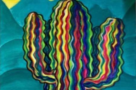 Glowing Neon Cactus Design