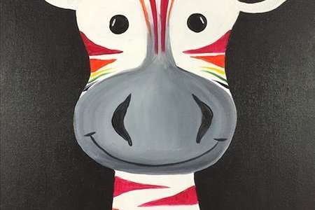 Colorful Zebra in Motion