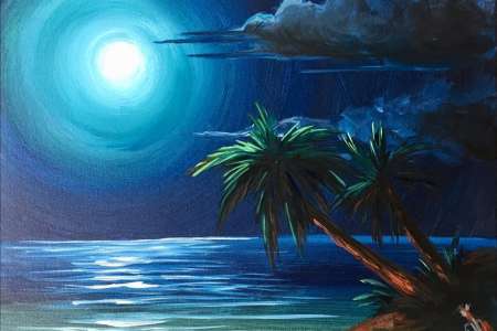 Serene Moonlight at the Beach
