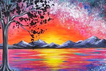 Sunset Colors by a Lake